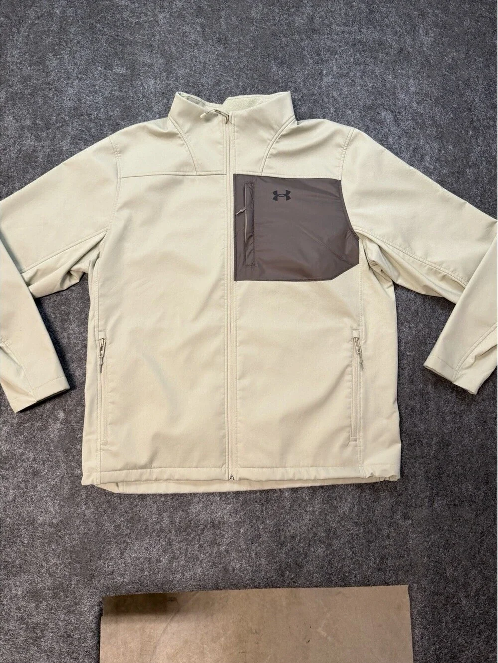 Under Armour ColdGear Infrared Softshell Jacket Men’s XXL Tan Full Zip Coat